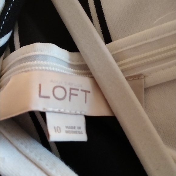 LOFT Black & White Striped Dress - Picture 2 of 7